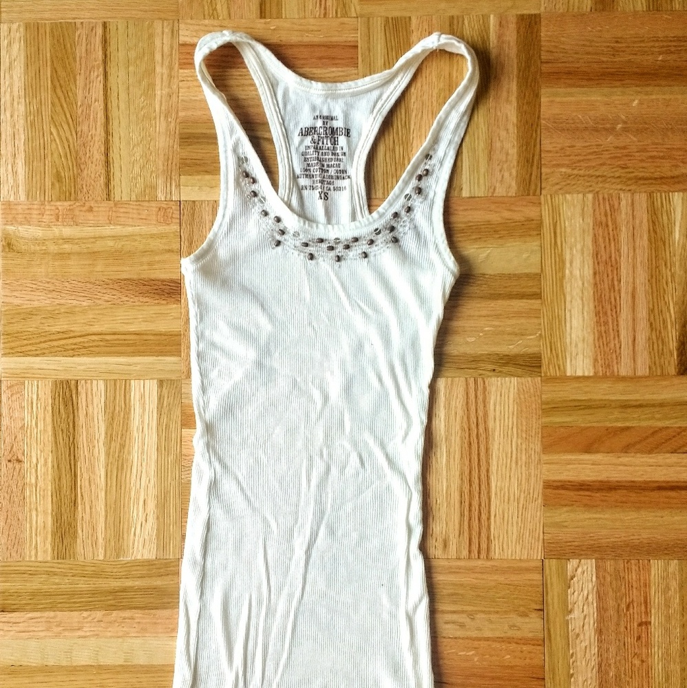 White Sequin XS Abercrombie Tank Top